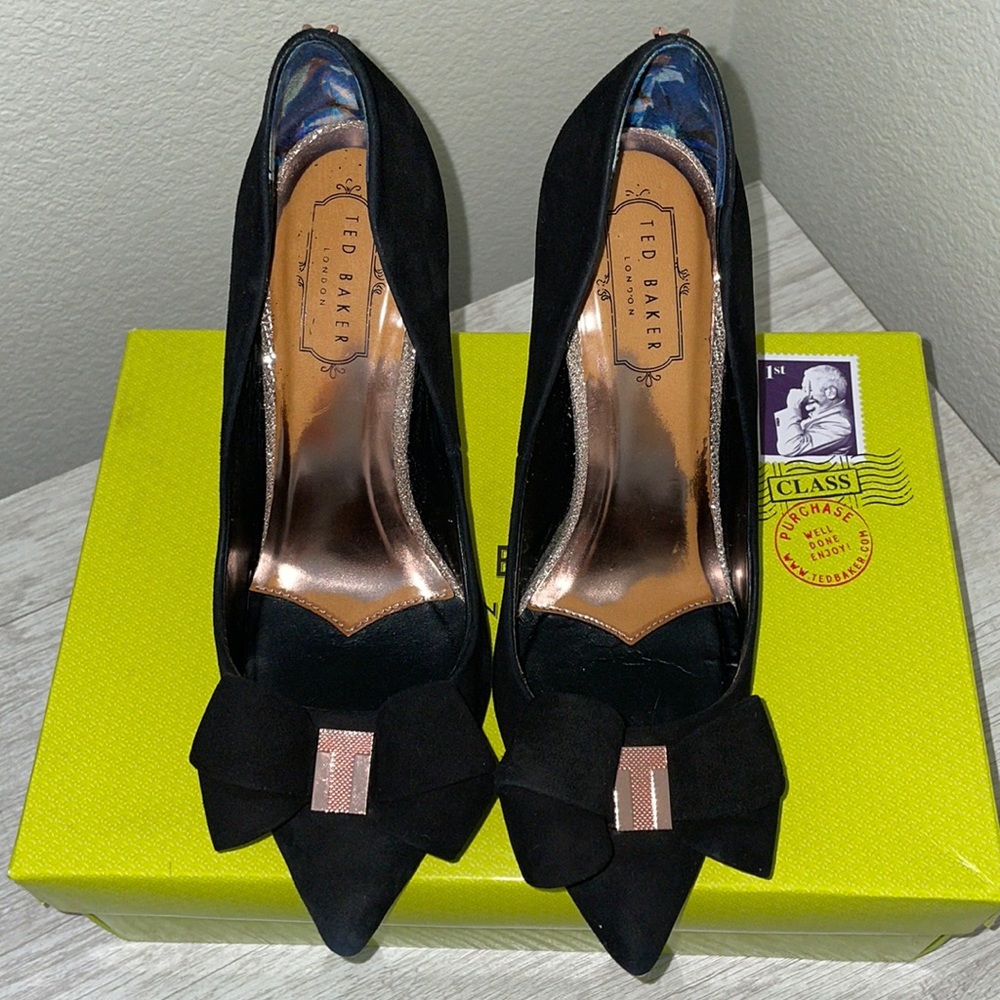 Ted Baker London black stilettos with bows